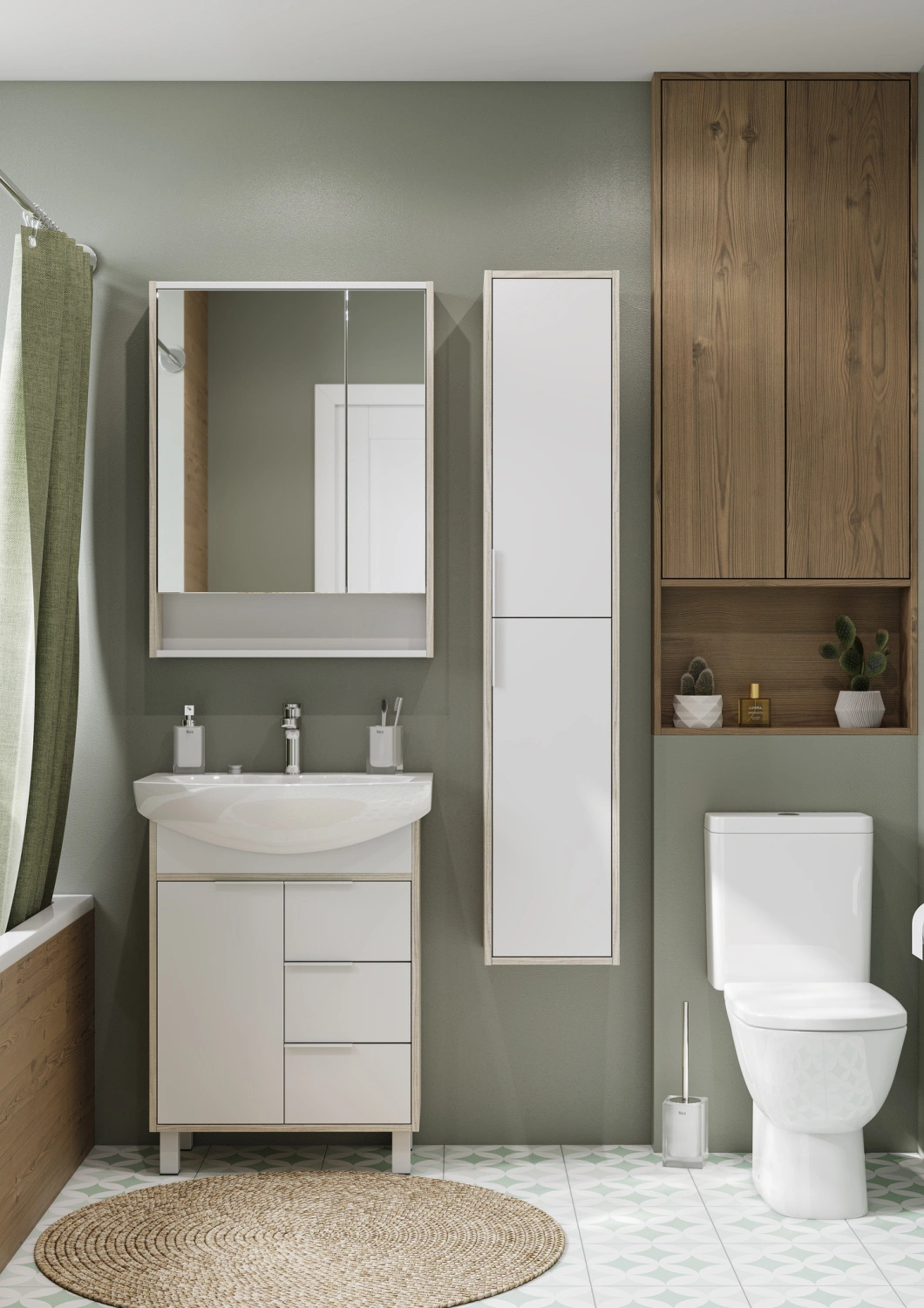 Зеркало-шкаф Aquaton Рико 65 белый, ясень фабрик от магазина Vanna-Vanna.ru!