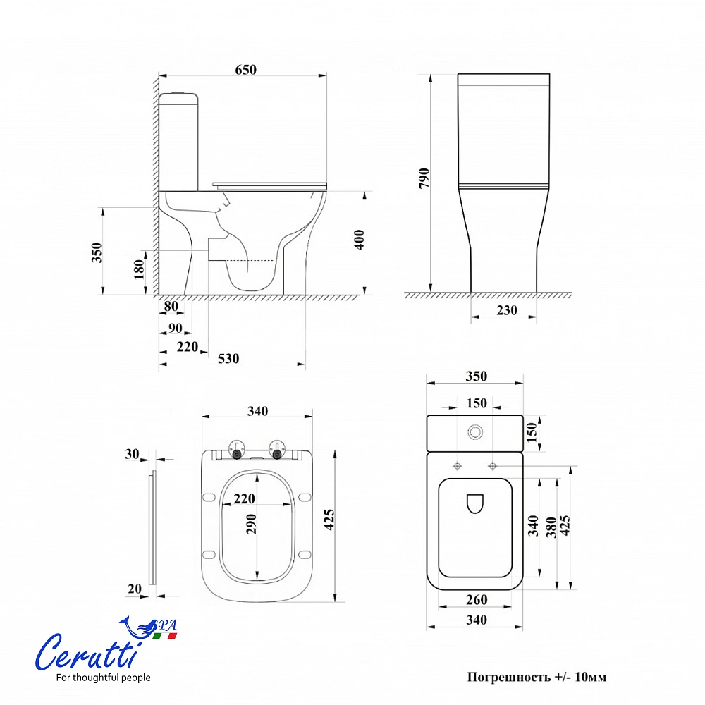 Унитаз напольный Ceruttispa VETTORE Tornado CT11134 безободковый от магазина Vanna-Vanna.ru!