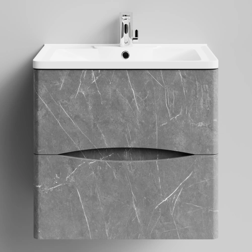 Тумба с раковиной Vod-ok Адель 60 подвесная, Мрамор Серый софт тач от магазина Vanna-Vanna.ru!
