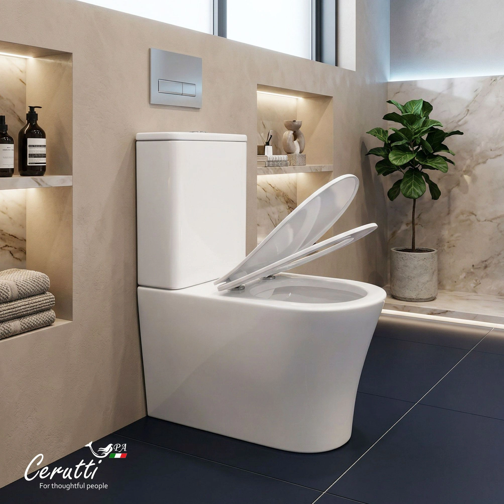 Унитаз напольный Ceruttispa АДИДЖЕ (ADIGE) CT7836 безободковый (620х365х820) от магазина Vanna-Vanna.ru!