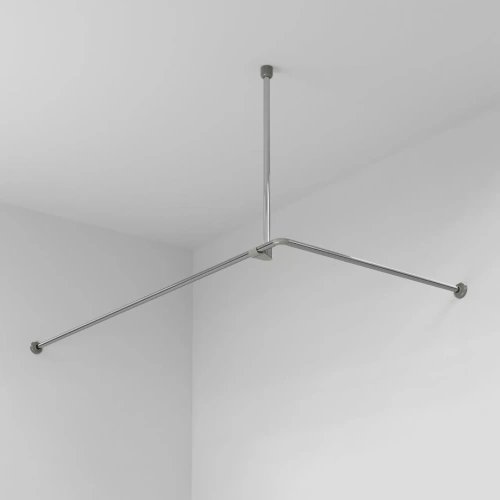 Карниз для ванной WasserKraft Dinkel SC-469018 Г образный, 180х90, хром анодированный от магазина Vanna-Vanna.ru!