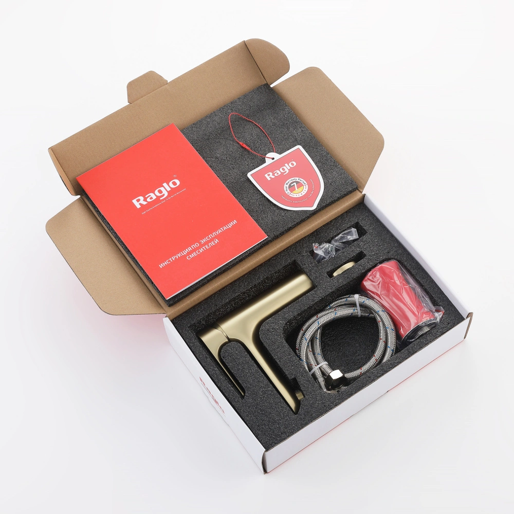 Смеситель для раковины Raglo R03.10.03, золотой сатин от магазина Vanna-Vanna.ru!