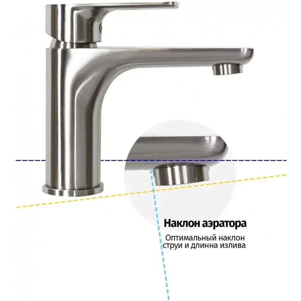 Смеситель для раковины Grocenberg GB2009NK, никель от магазина Vanna-Vanna.ru!