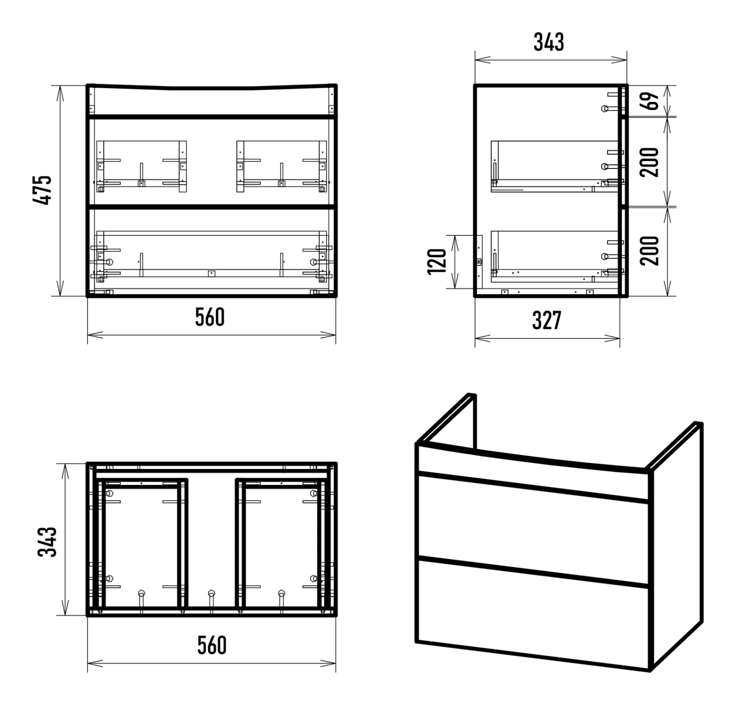 Тумба с раковиной Misty Клермонт 60 подвесная, белый от магазина Vanna-Vanna.ru!