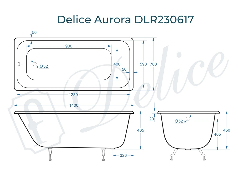 Ванна чугунная Delice Aurora 140х70 DLR230617 от магазина Vanna-Vanna.ru!
