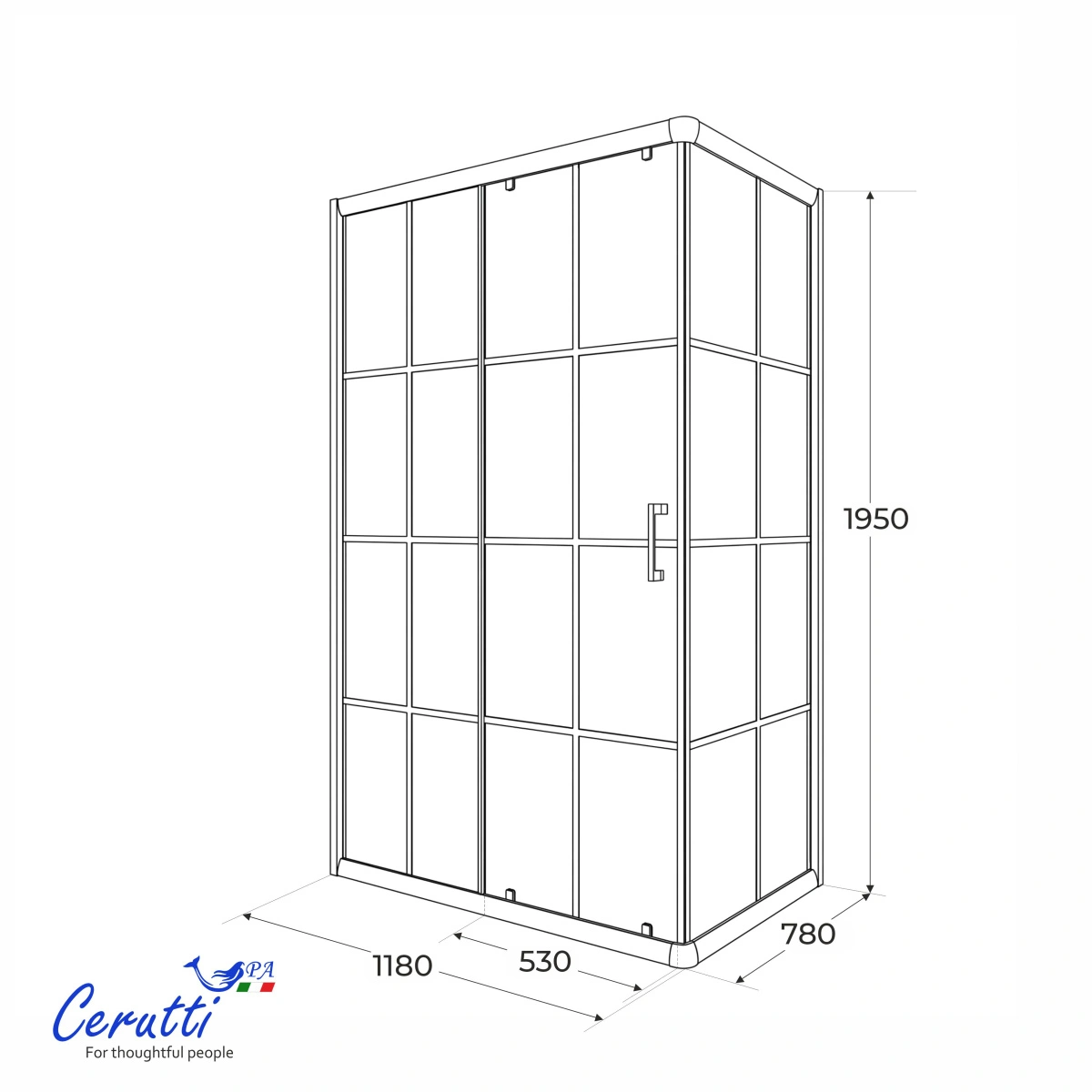 Душевое ограждение Ceruttispa МУЗА (MUZA) 120 N (80x120x195) от магазина Vanna-Vanna.ru!