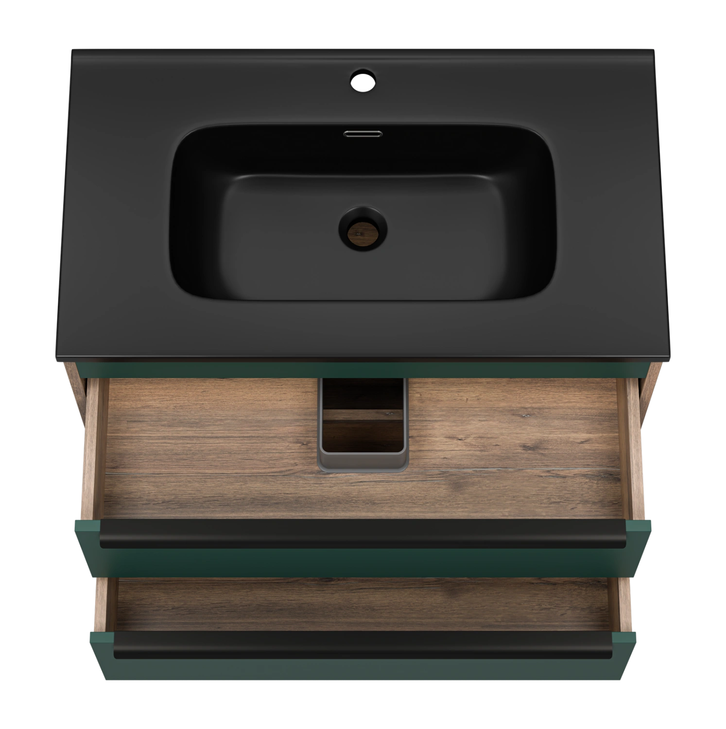 Тумба с раковиной Brevita Greenwood 80 подвесная, зеленый/дуб Галифакс