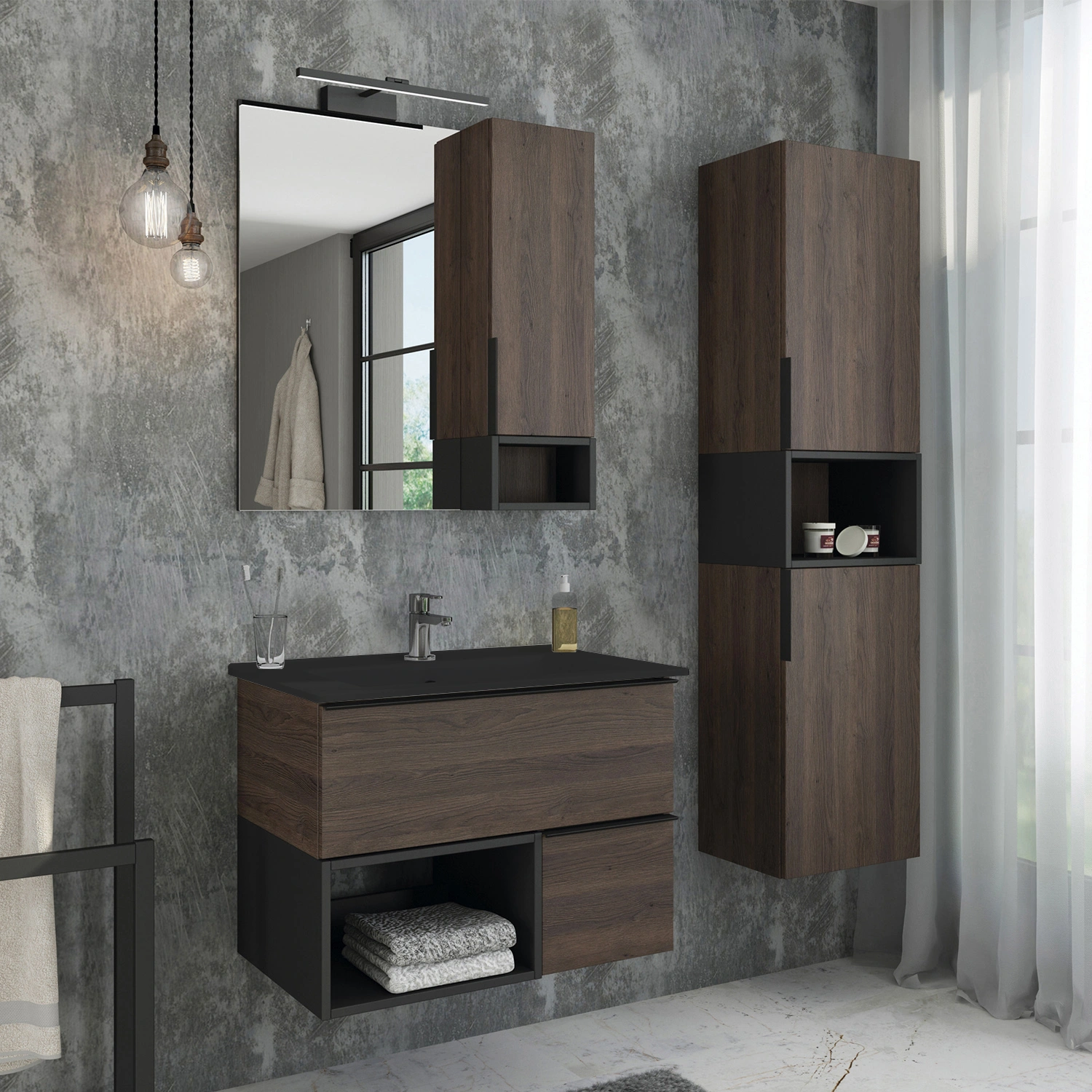 Зеркало-шкаф Comforty Франкфурт-75 дуб шоколадно-коричневый от магазина Vanna-Vanna.ru!