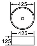 Раковина накладная Esbano AGATE(White) 425x425x125