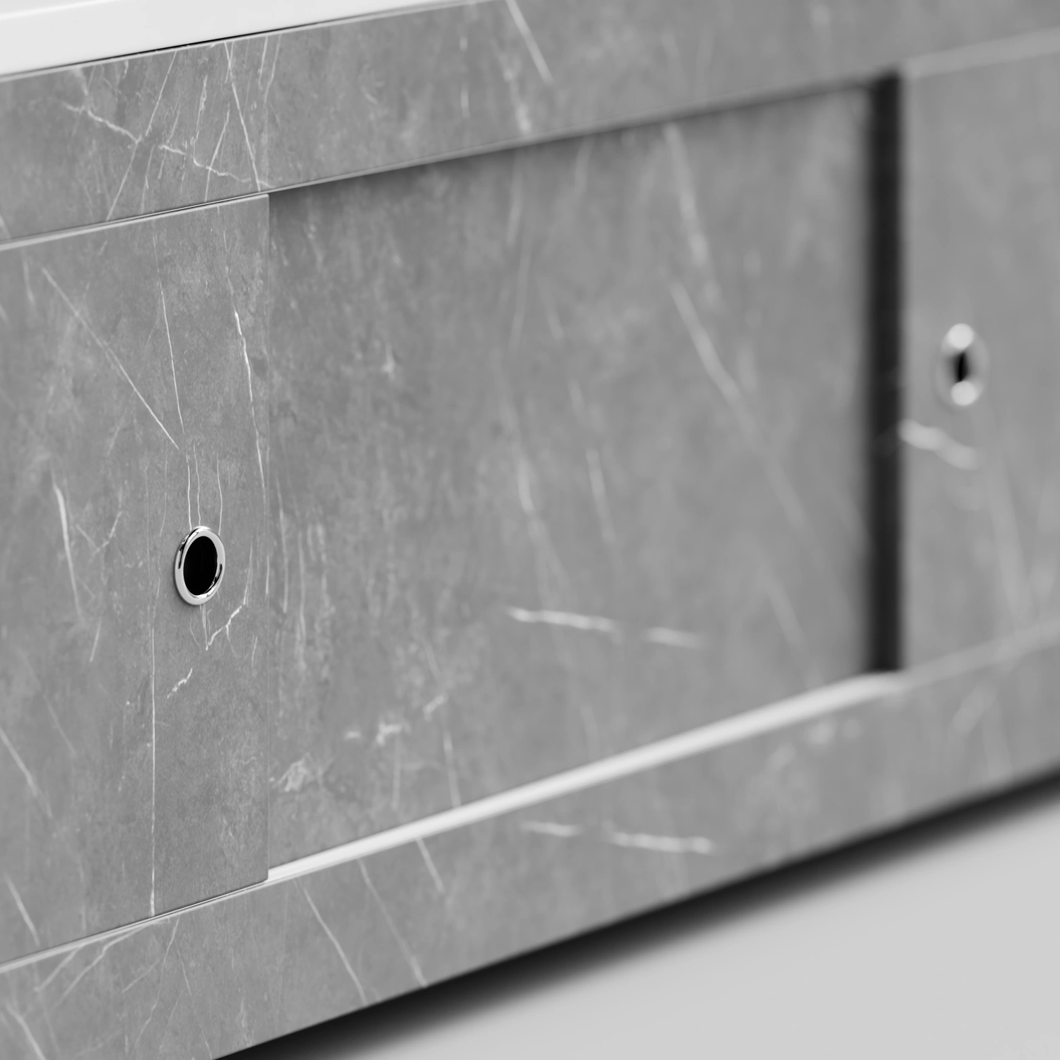 Экран под ванну Vod-ok Купе 180 раздвижной Мрамор Серый софт тач от магазина Vanna-Vanna.ru!