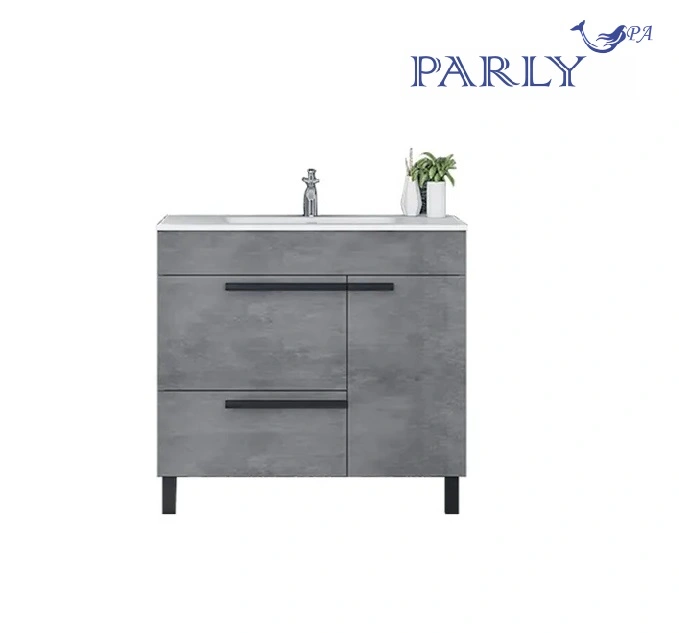 Тумба с раковиной Parly Gill 80 напольная, цементно серый