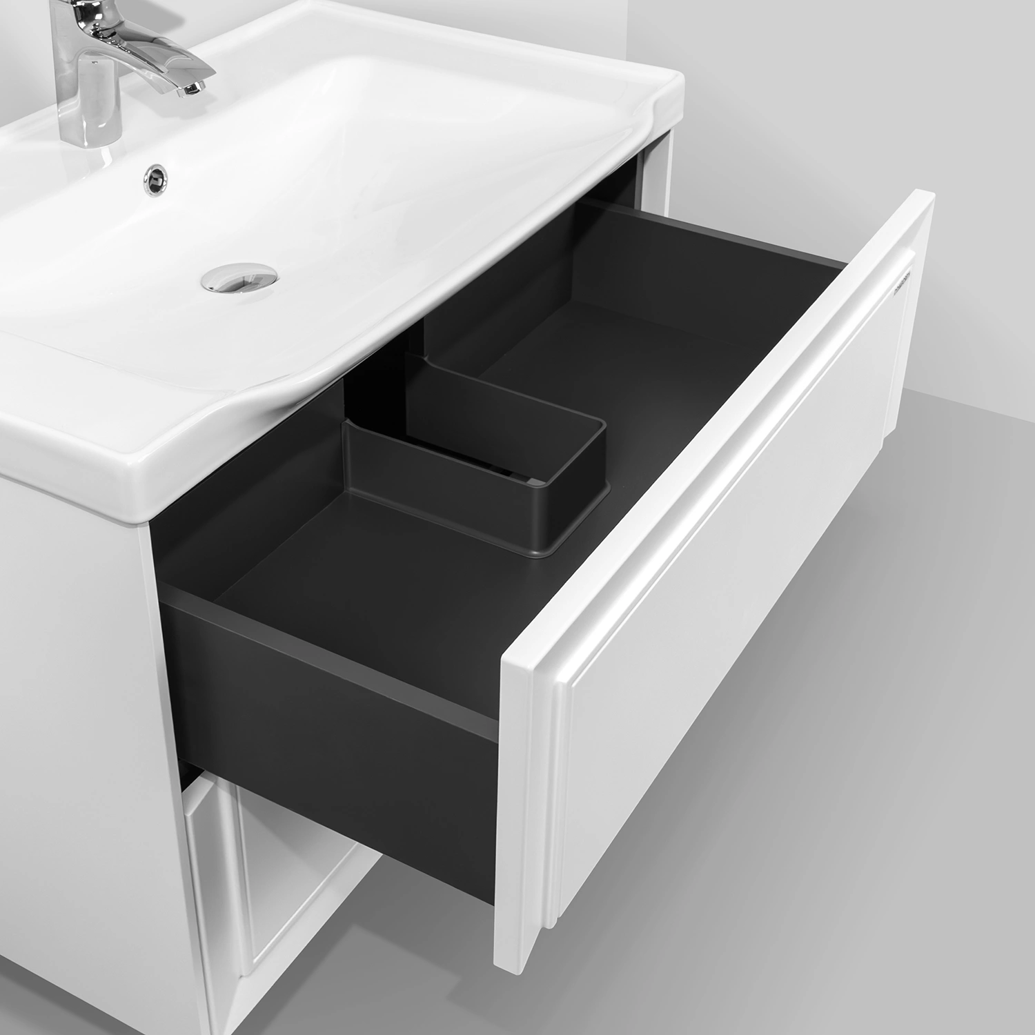 Тумба подвесная Comforty Фаэнца-80П2 белая матовая с раковиной CF188057-80 от магазина Vanna-Vanna.ru!