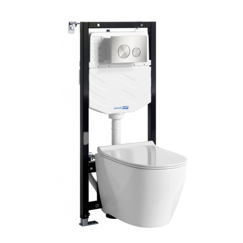 Унитаз подвесной WasserKRAFT 10TLT.010.ME.BN02.H002 с инсталляцией и кнопкой, белый от магазина Vanna-Vanna.ru!