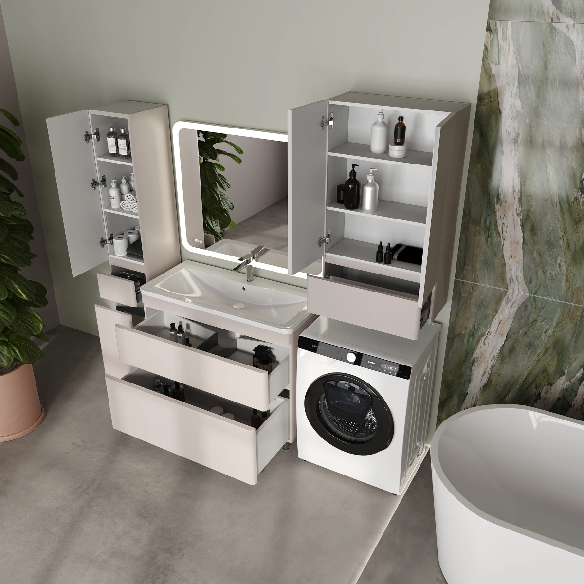 Тумба напольная Style Line Атлантика 100, карамель, с раковиной Атлантика 100 от магазина Vanna-Vanna.ru!