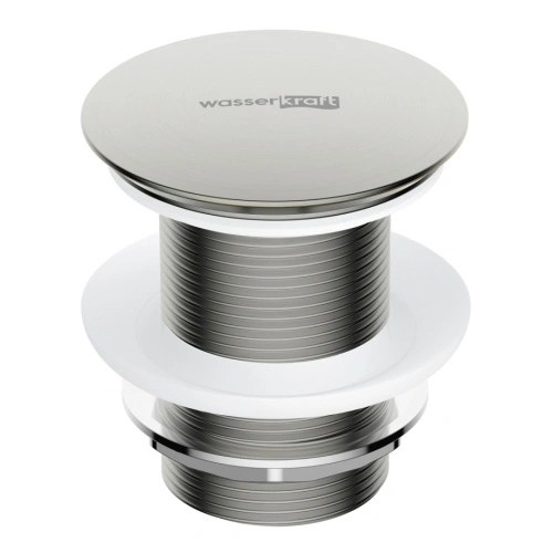 Донный клапан WasserKraft Push-up A342 никель от магазина Vanna-Vanna.ru!