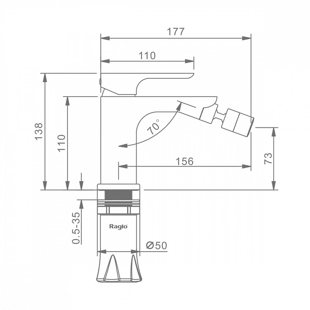 Смеситель для биде Raglo R03.50.06, черный от магазина Vanna-Vanna.ru!