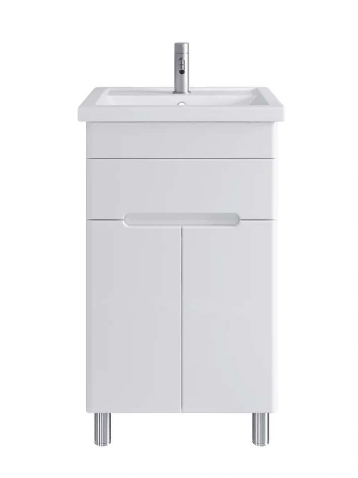 Тумба напольная SanStar Модена 50 с раковиной Moduo 50, белая от магазина Vanna-Vanna.ru!