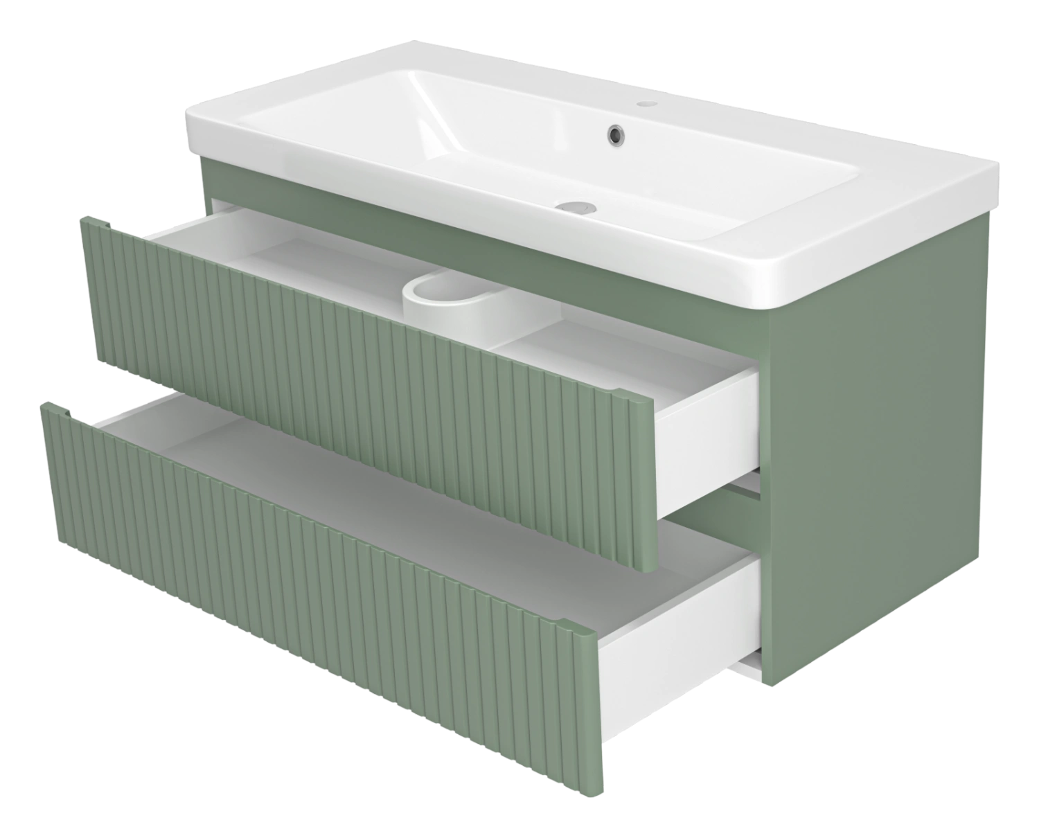 Тумба с раковиной Brevita Victory 105 подвесная, зеленый