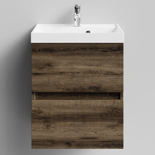 Тумба с раковиной Vod-ok Бест 50  подвесная, Дуб крымский коричневый от магазина Vanna-Vanna.ru!