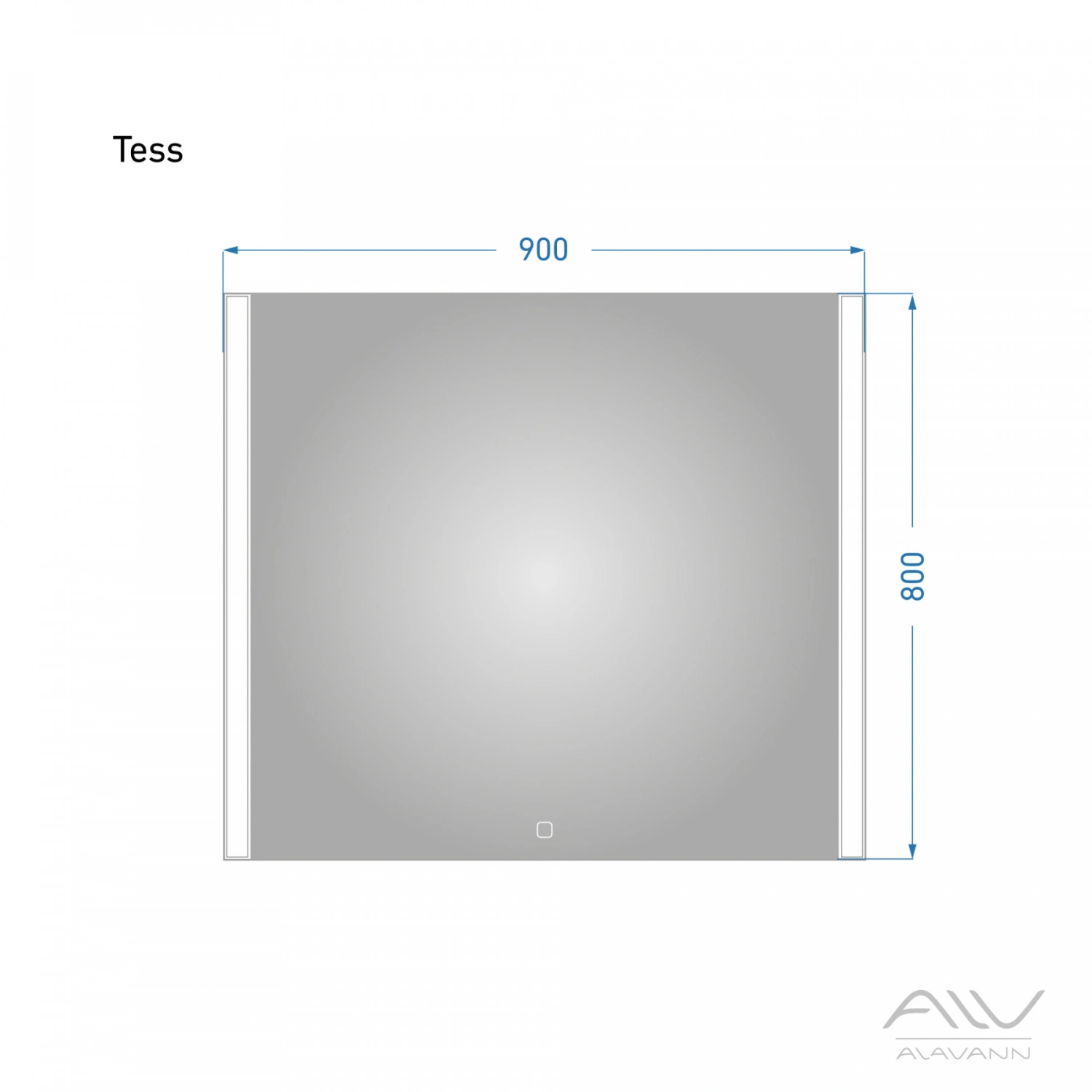 Зеркало Alavann Tess 90 Led подсветкой, сенсор от магазина Vanna-Vanna.ru!