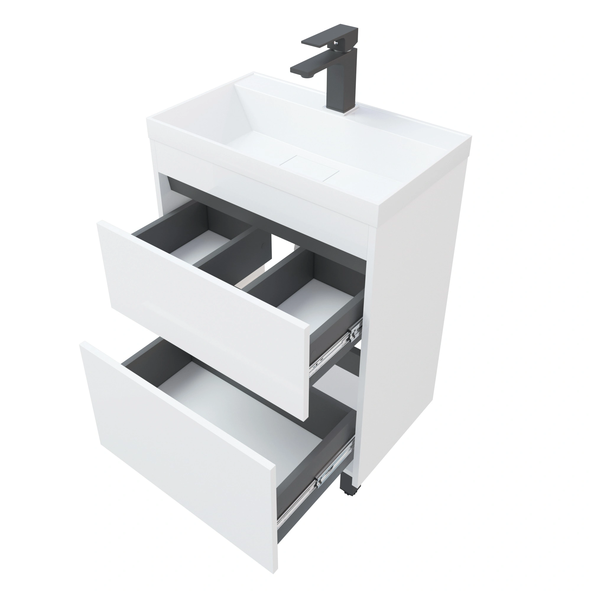 Тумба напольная Corozo Некст 60 Z2, белый матовый, с раковиной Classica Slim 60 от магазина Vanna-Vanna.ru!