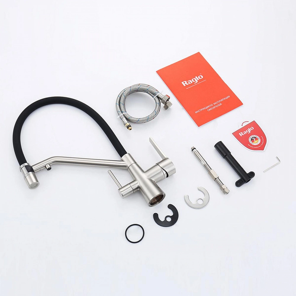 Смеситель для кухни с подключением фильтра Raglo R80.62.05, сатин