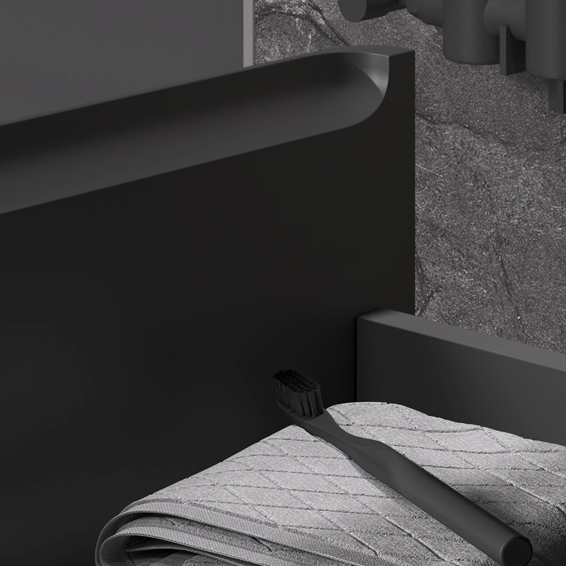 Тумба EQUIL Eltoro 80 с раковиной Nice 80 напольная, 2 ящика, черный софт от магазина Vanna-Vanna.ru!