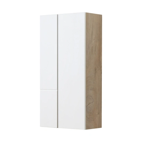 Шкаф навесной Aquaton Мишель 43 две двери, дуб эндгрейн, белый от магазина Vanna-Vanna.ru!