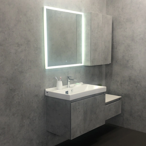 Тумба подвесная Comforty Осло-80 бетон светлый с раковиной Фест 80 от магазина Vanna-Vanna.ru!