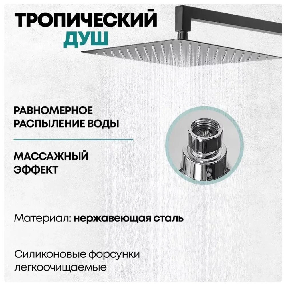 Душевая система встраиваемая Grocenberg GB5008BL, черный от магазина Vanna-Vanna.ru!