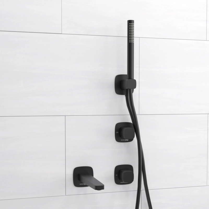 Душевой комплект WasserKRAFT Nuthe A9151.264.315.327.242.217 черный Soft-touch от магазина Vanna-Vanna.ru!
