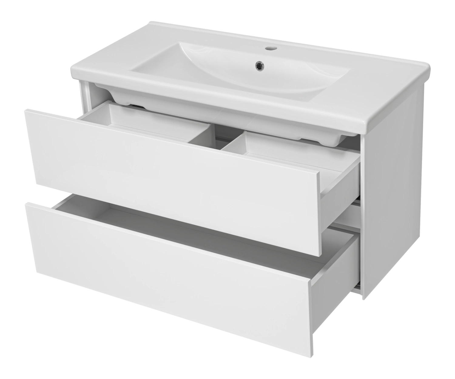 Тумба с раковиной Misty Твист 100 подвесная (белая) от магазина Vanna-Vanna.ru!