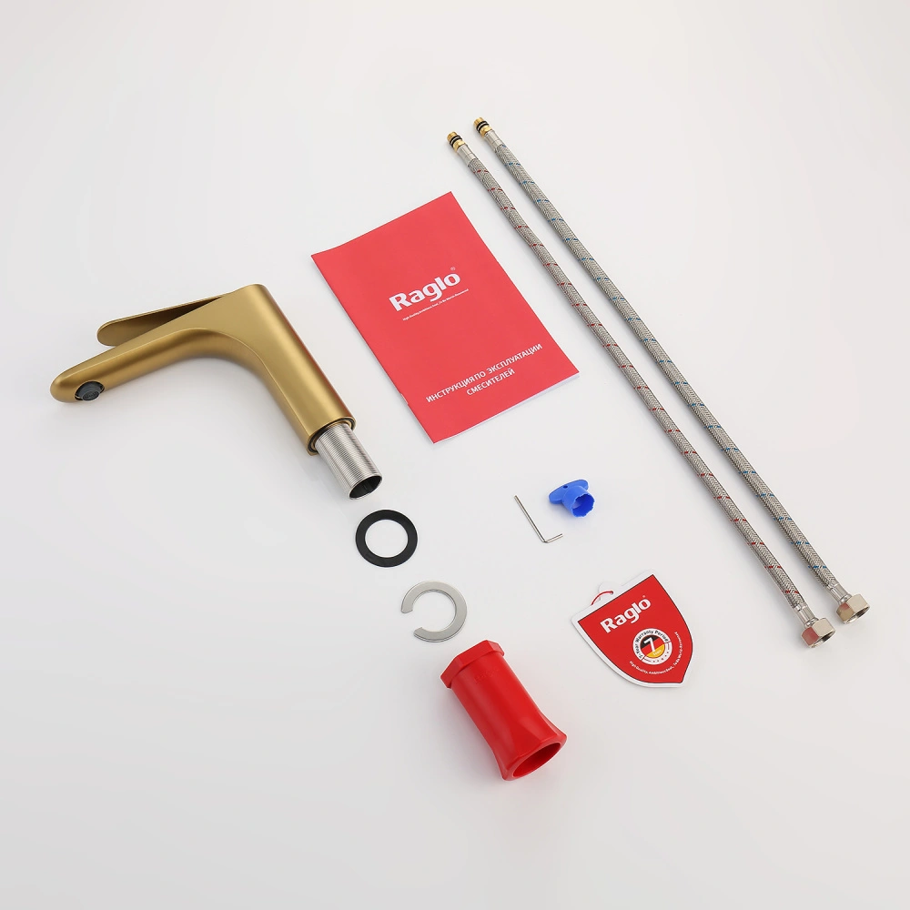 Смеситель для раковины Raglo R21.10.03, золотой сатин от магазина Vanna-Vanna.ru!