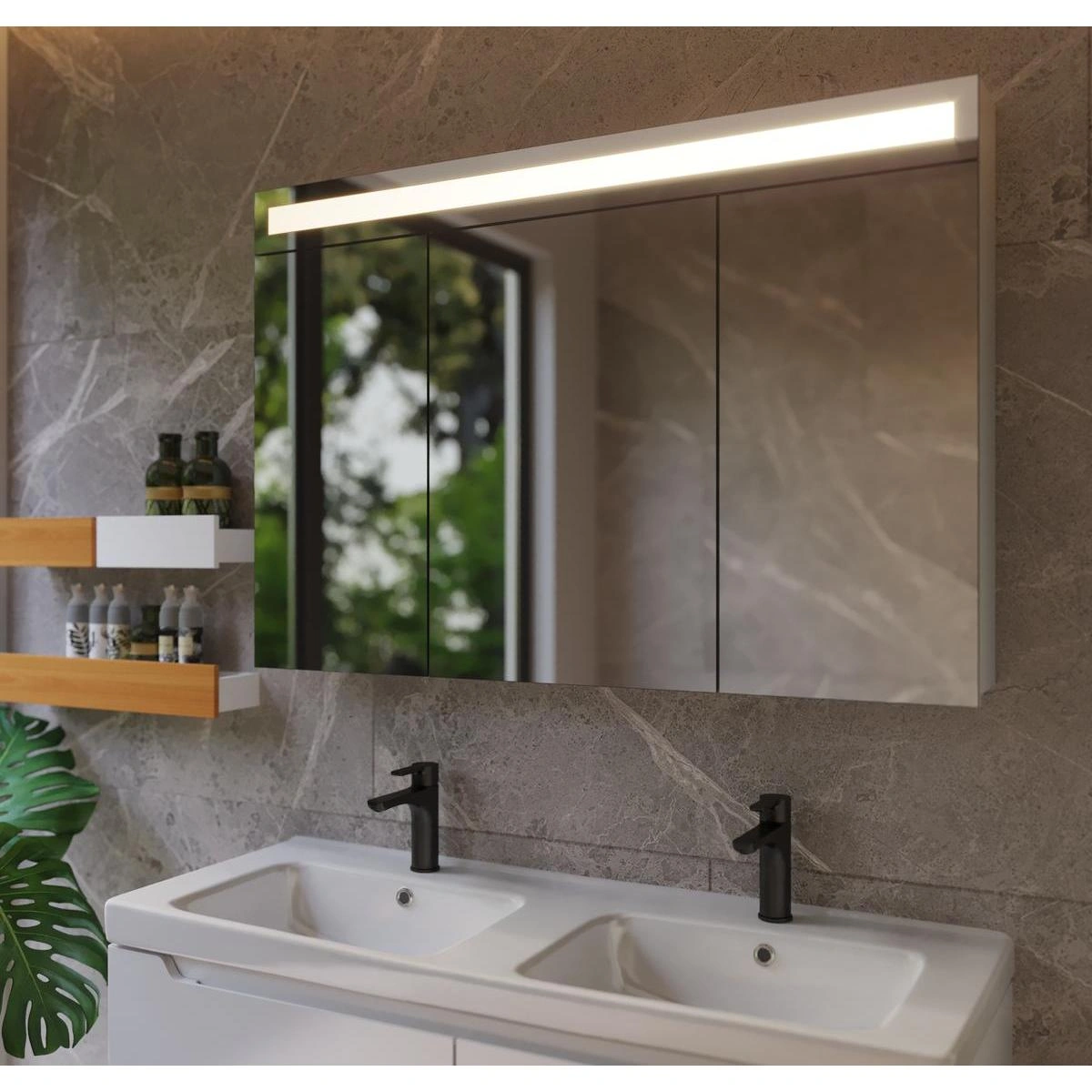 Зеркальный шкаф Dreja Uni 80 см, белый от магазина Vanna-Vanna.ru!