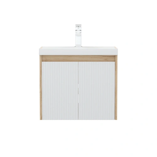 Тумба подвесная Corozo Блисс 60, дуб крафт, с раковиной Classica Slim 60 от магазина Vanna-Vanna.ru!