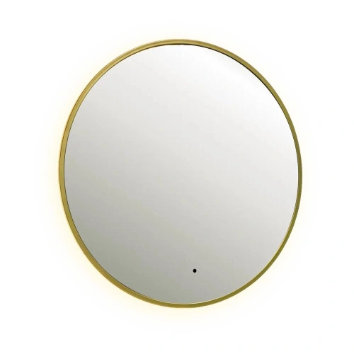Зеркало Dreja SHINE 80x80 см, метал. рама, золото, беск. сенсор, LED-подсветка, диммер от магазина Vanna-Vanna.ru!