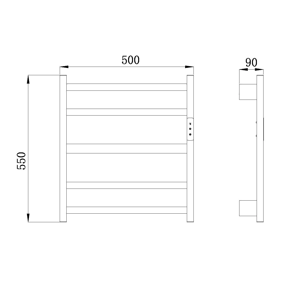 Полотенцесушитель электрический RAGLO R350.02.05 сенсорный с терморегулятором, сатин от магазина Vanna-Vanna.ru!