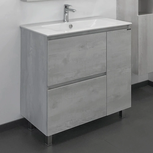 Тумба напольная Comforty Верона-90 дуб белый с раковиной Квадро 90 от магазина Vanna-Vanna.ru!