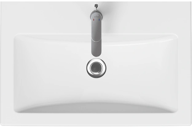 Тумба подвесная Viant Бостон 70 с раковиной Como 70, 1 ящик, графит/дуб вотан