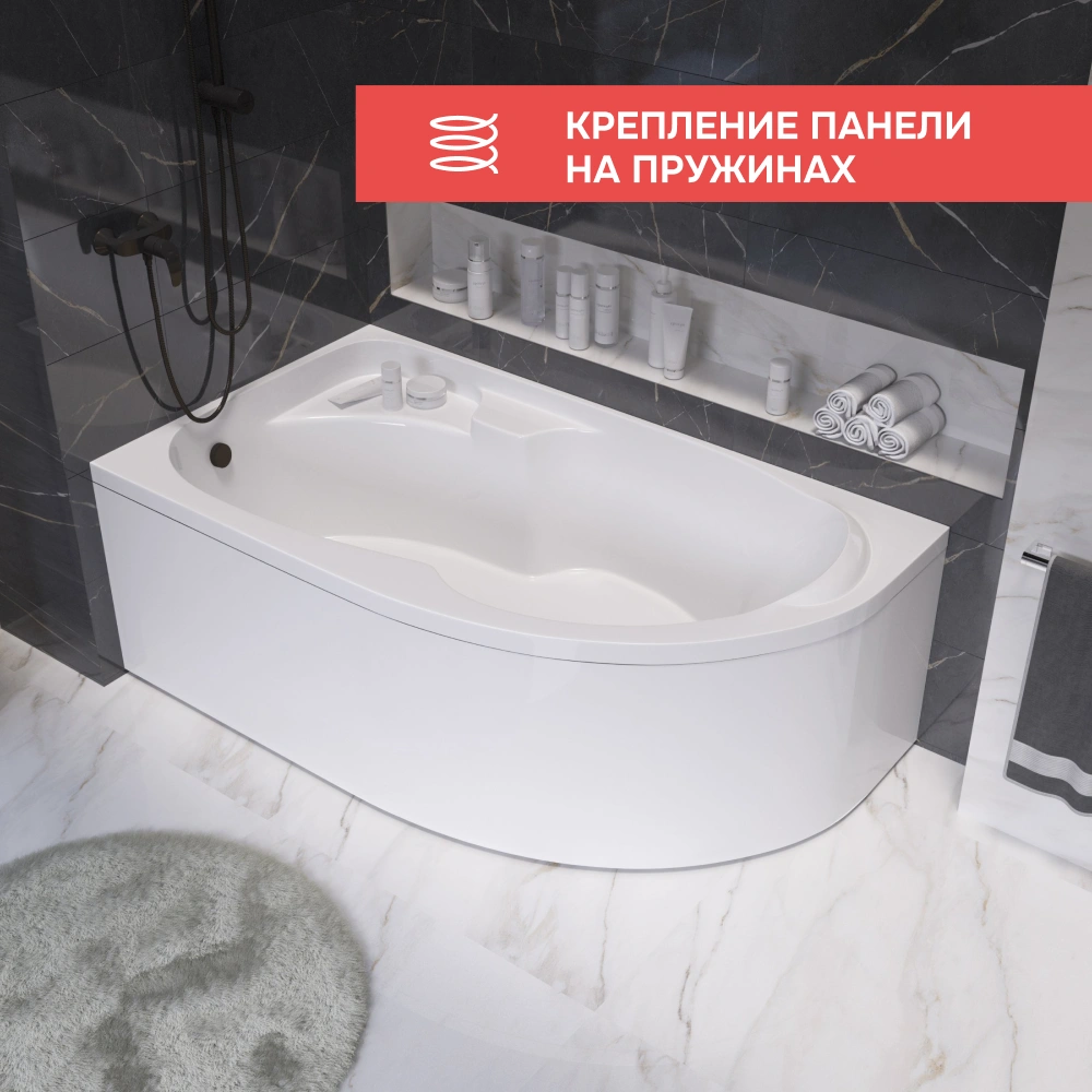 Ванна 1Marka DIANA 160x100 L Комплект Премиум от магазина Vanna-Vanna.ru!