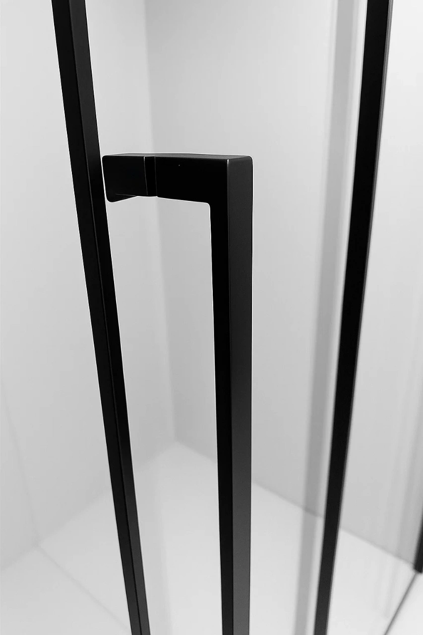 Душевой уголок Timo TDSS-130/03C-8L + TSS-1000/03C-8, 130x100 см, профиль черный, стекло прозрачное