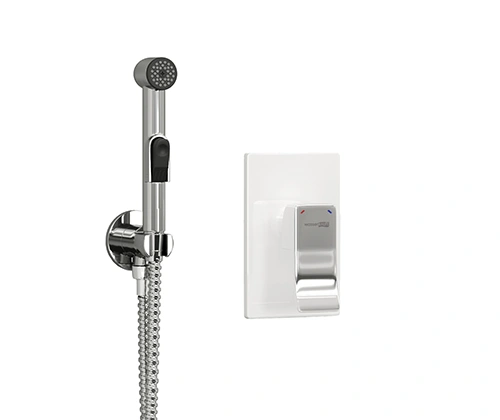 Смеситель с гигиеническим душем WasserKRAFT A010657 WHITE хром/белый от магазина Vanna-Vanna.ru!