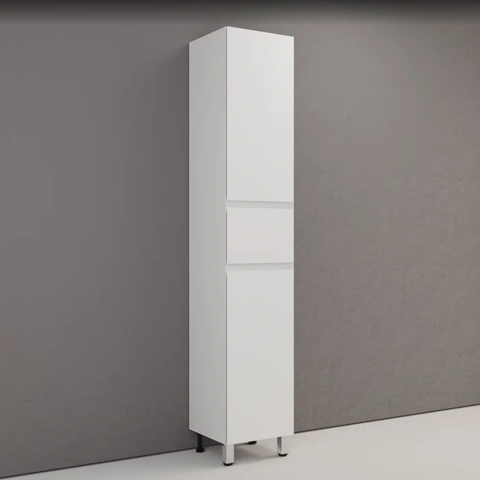 Пенал Style Line Манхэттен 36, напольный, 1 ящик, 2 двери, белый матовый от магазина Vanna-Vanna.ru!