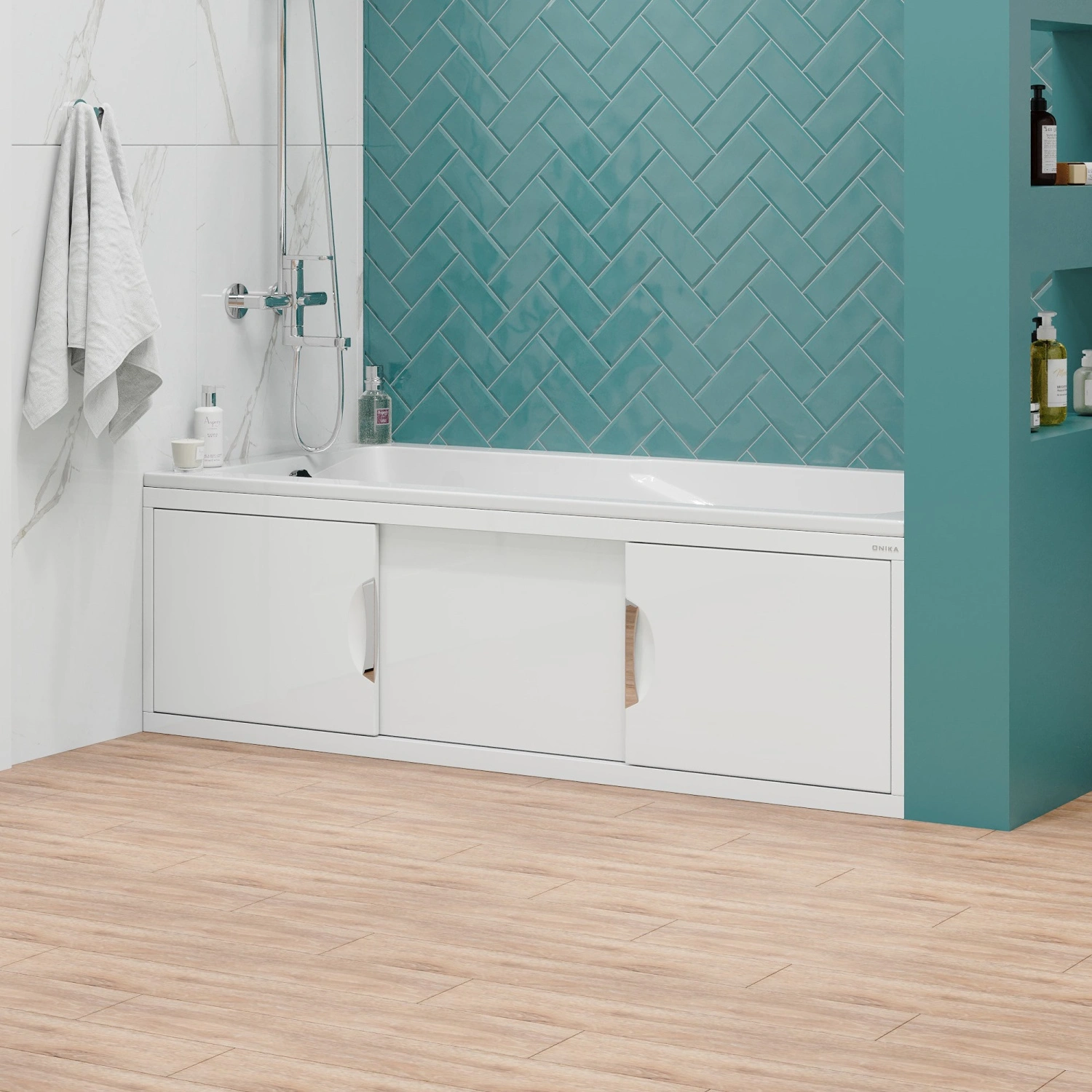 Экран под ванну Onika Лагуна 150 раздвижной белый от магазина Vanna-Vanna.ru!