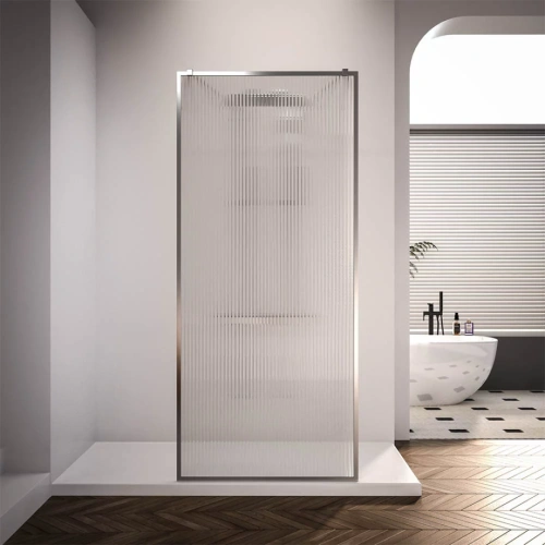 Душевая перегородка Veconi Korato KR-90F, 1100x2000, хром, рифленое осветлённое от магазина Vanna-Vanna.ru!