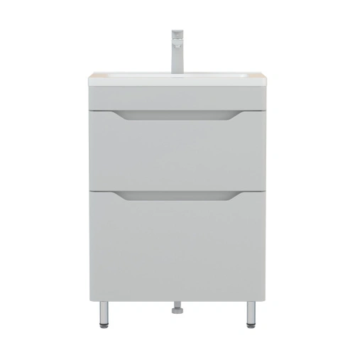 Тумба напольная Corozo Бирма 60 Z2, серый, с раковиной Modul Slim 60 от магазина Vanna-Vanna.ru!