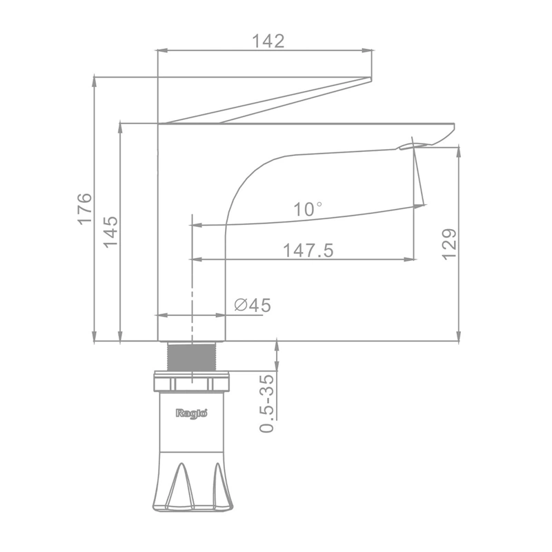 Смеситель для раковины Raglo R07.10.03, золотой сатин от магазина Vanna-Vanna.ru!