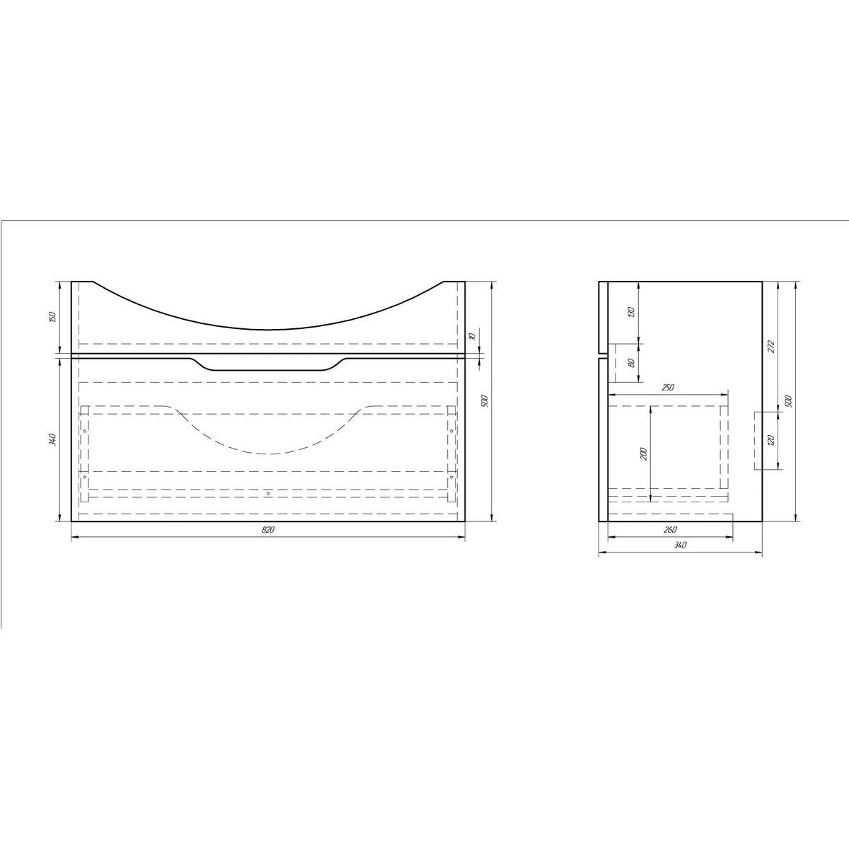 Тумба с раковиной подвесная Dreja Laguna 85 см, белый от магазина Vanna-Vanna.ru!