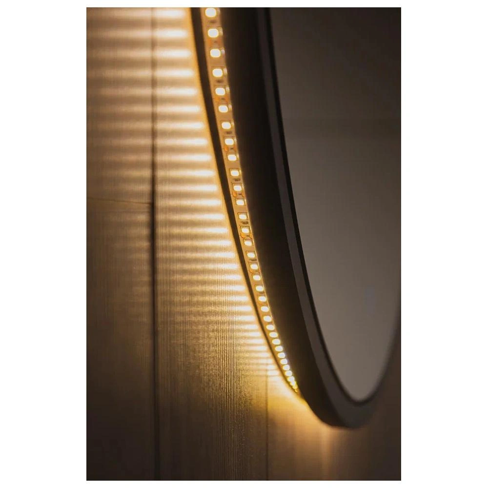 Зеркало Dreja SHINE 80x80 см, метал. рама, графит, беск. сенсор, LED-подсветка, диммер от магазина Vanna-Vanna.ru!