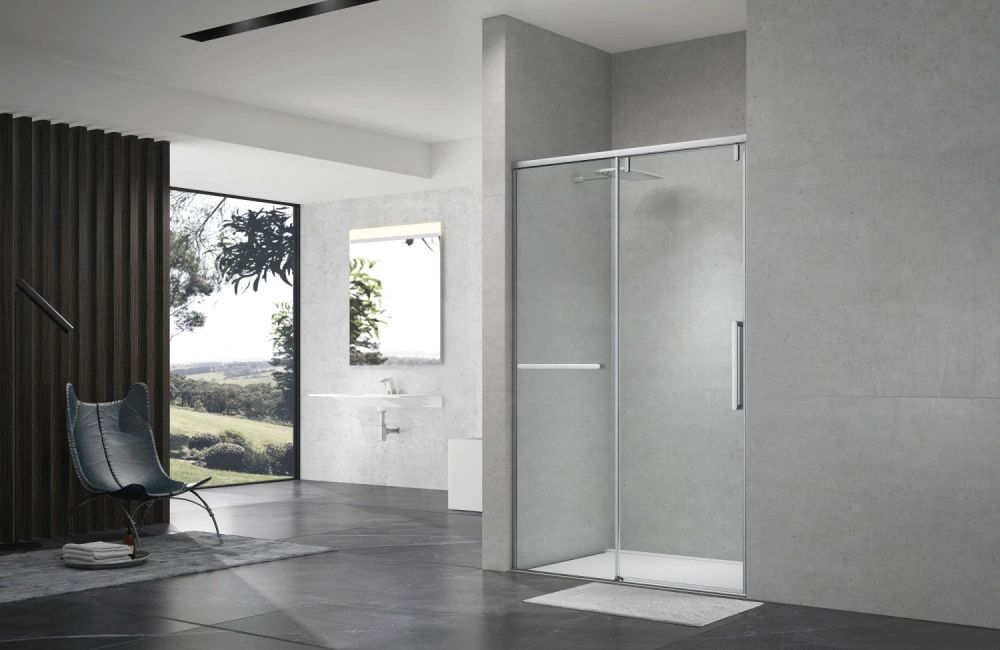 Душевая дверь в нишу слайдер Terminus Альба 01 1400х2200 хром от магазина Vanna-Vanna.ru!